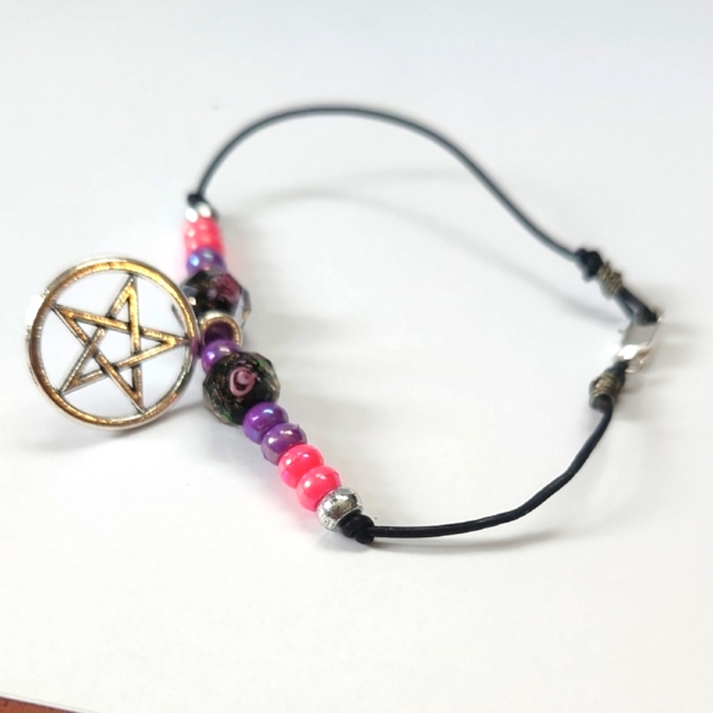 Pentagram Charm Beaded Bracelet